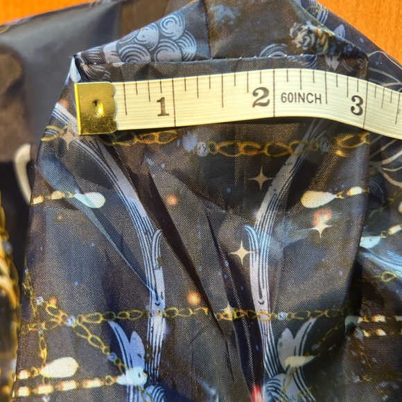 Johnny Was Navy and Gold Reusable FoldableTote - Picture 6 of 7